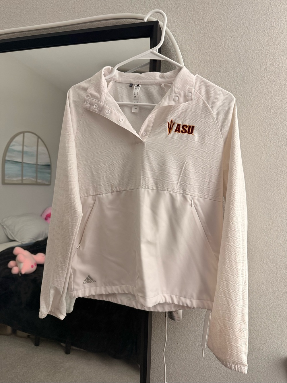 adidas White ASU Pullover Utility Jacket